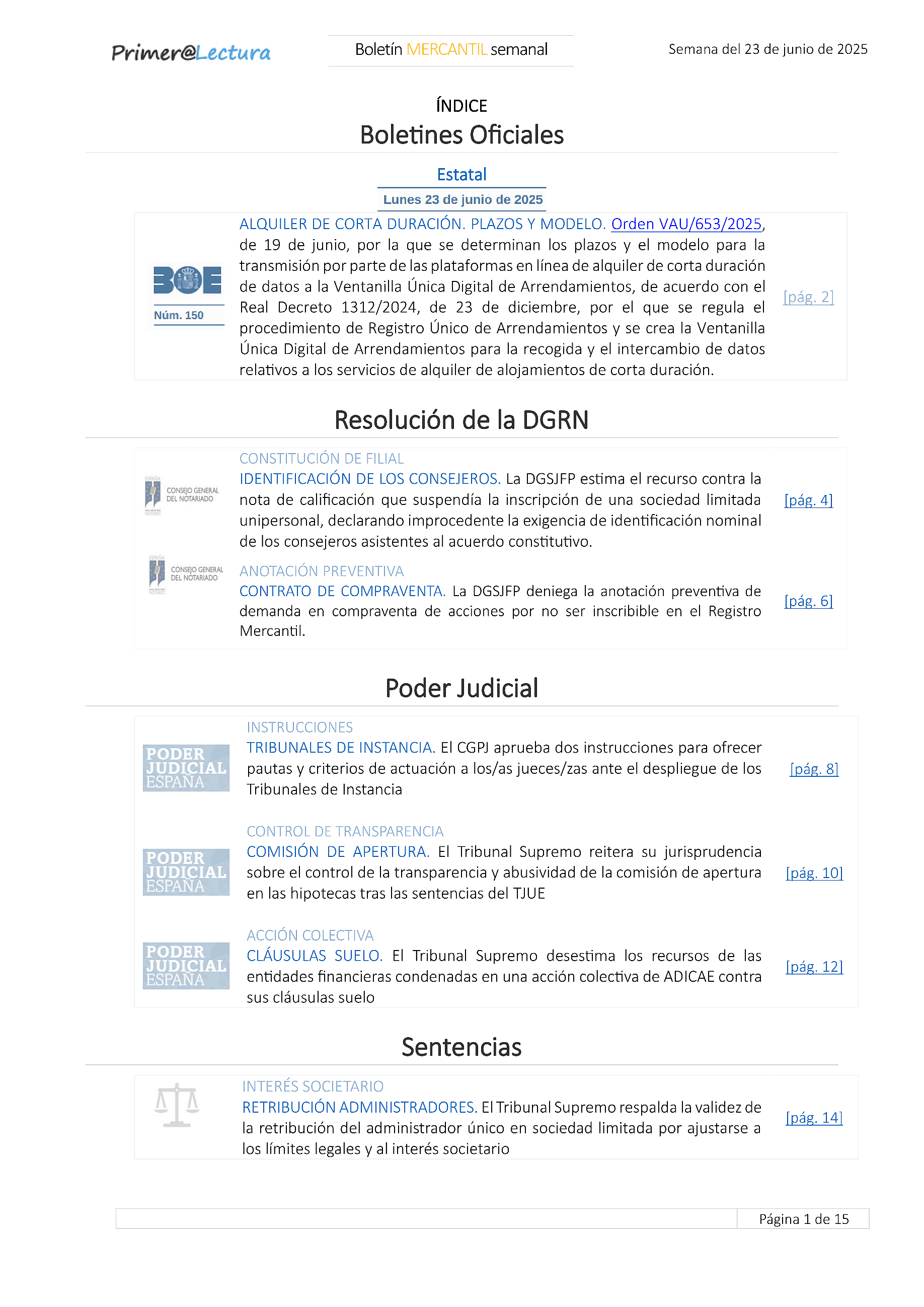 Boletín Mercantil 26/06/2025