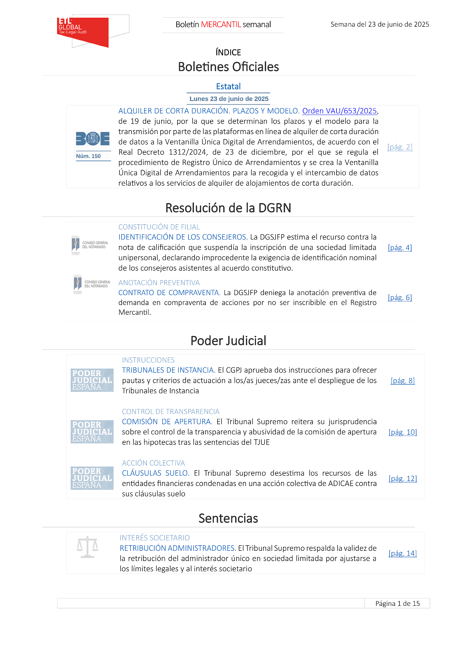 Boletín Mercantil 26/06/2025