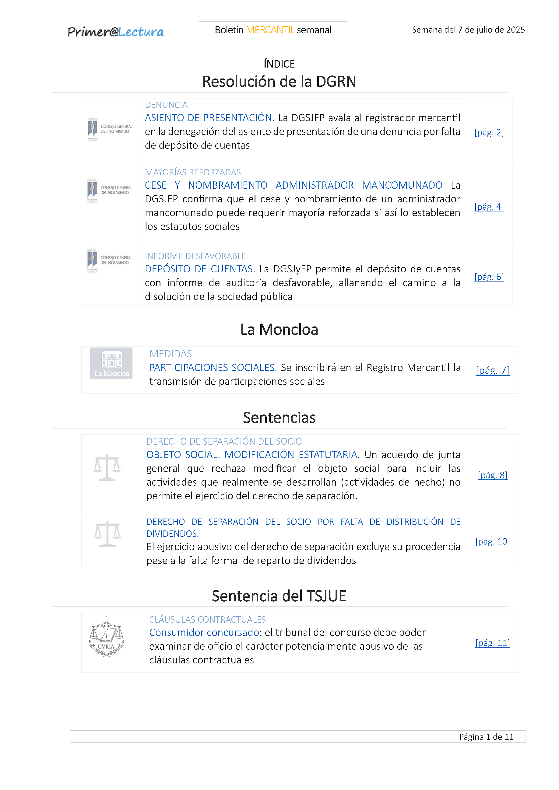 Boletín Mercantil 10/07/2025