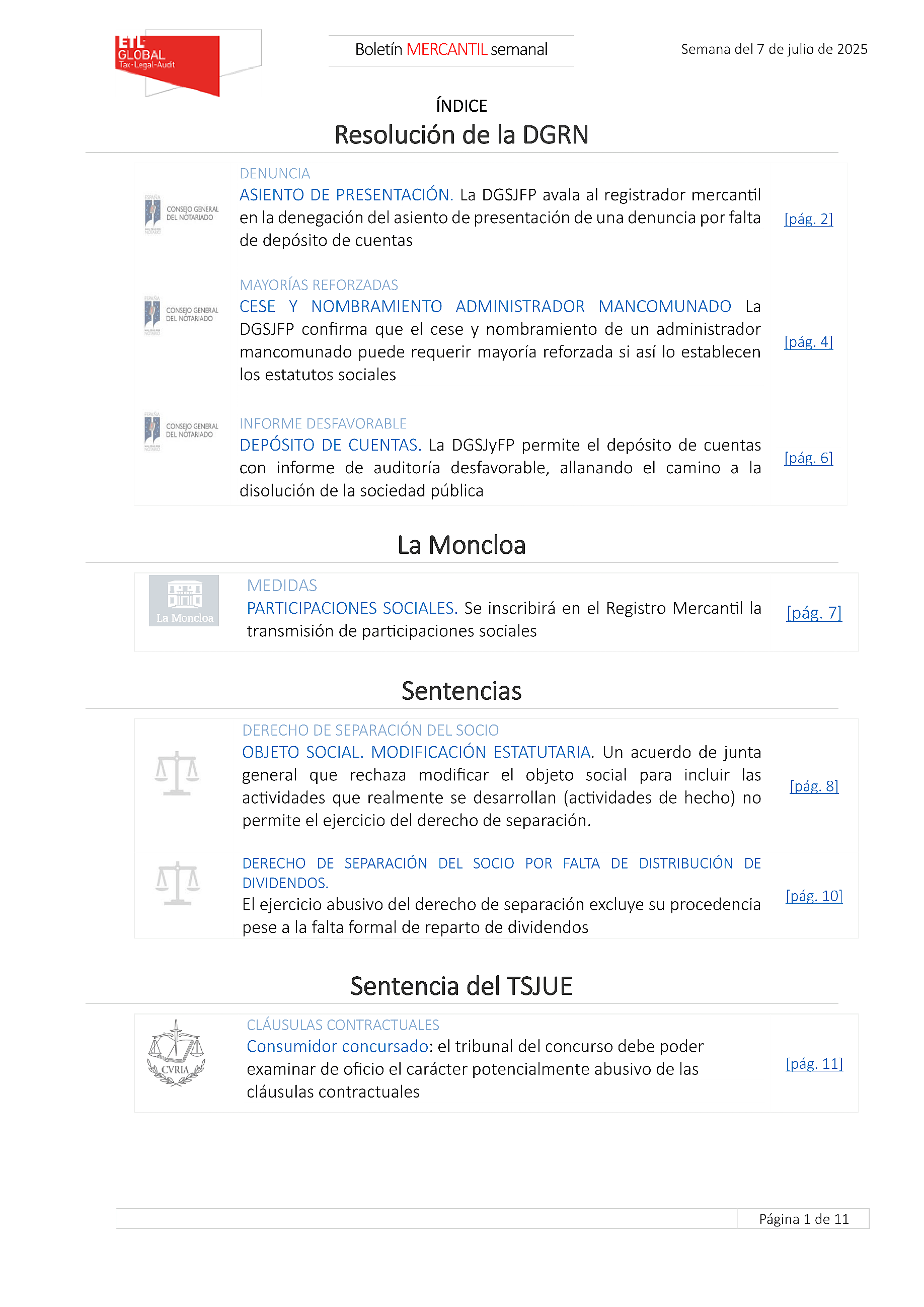 Boletín Mercantil 10/07/2025