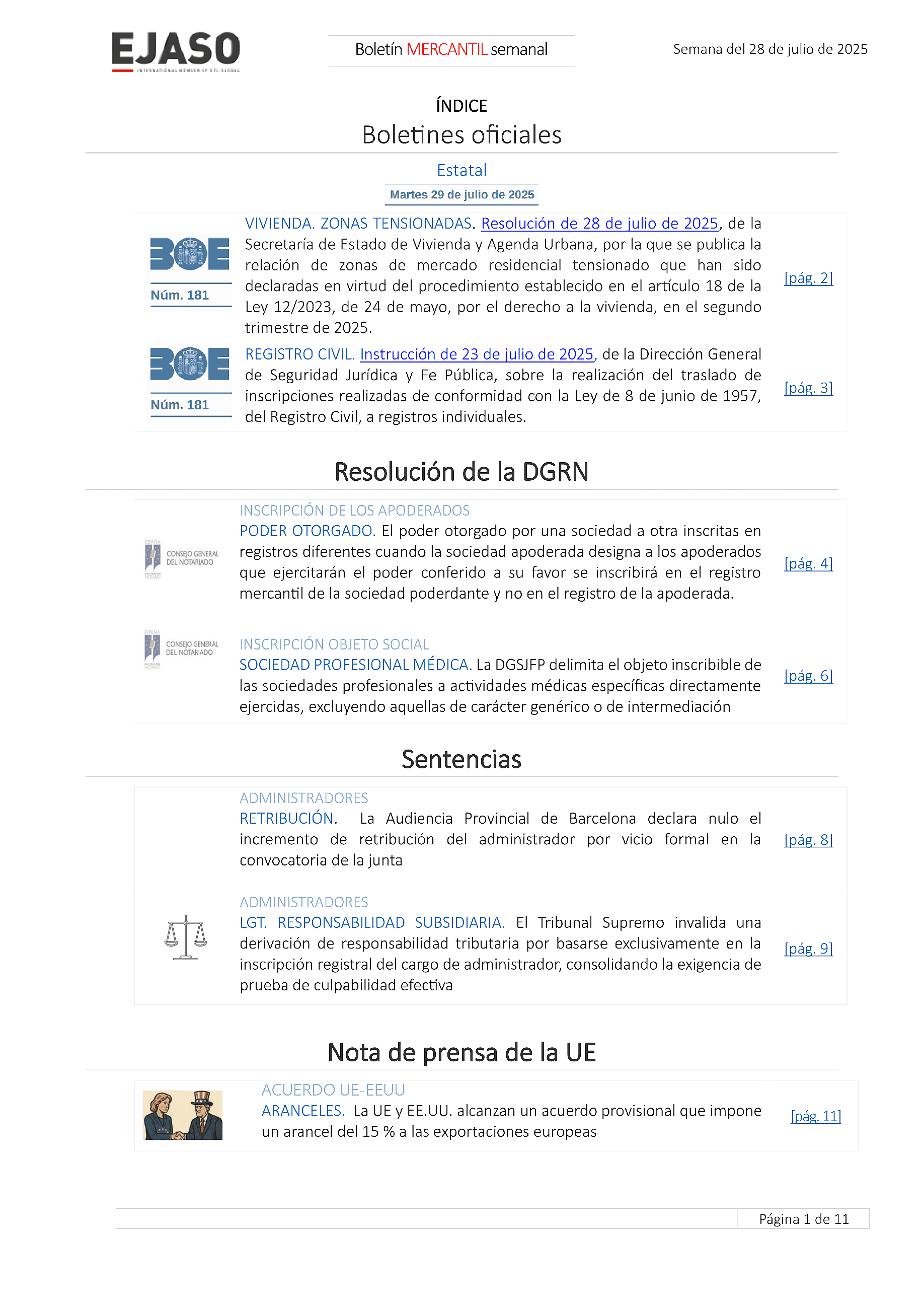 Boletín Mercantil 31/07/2025