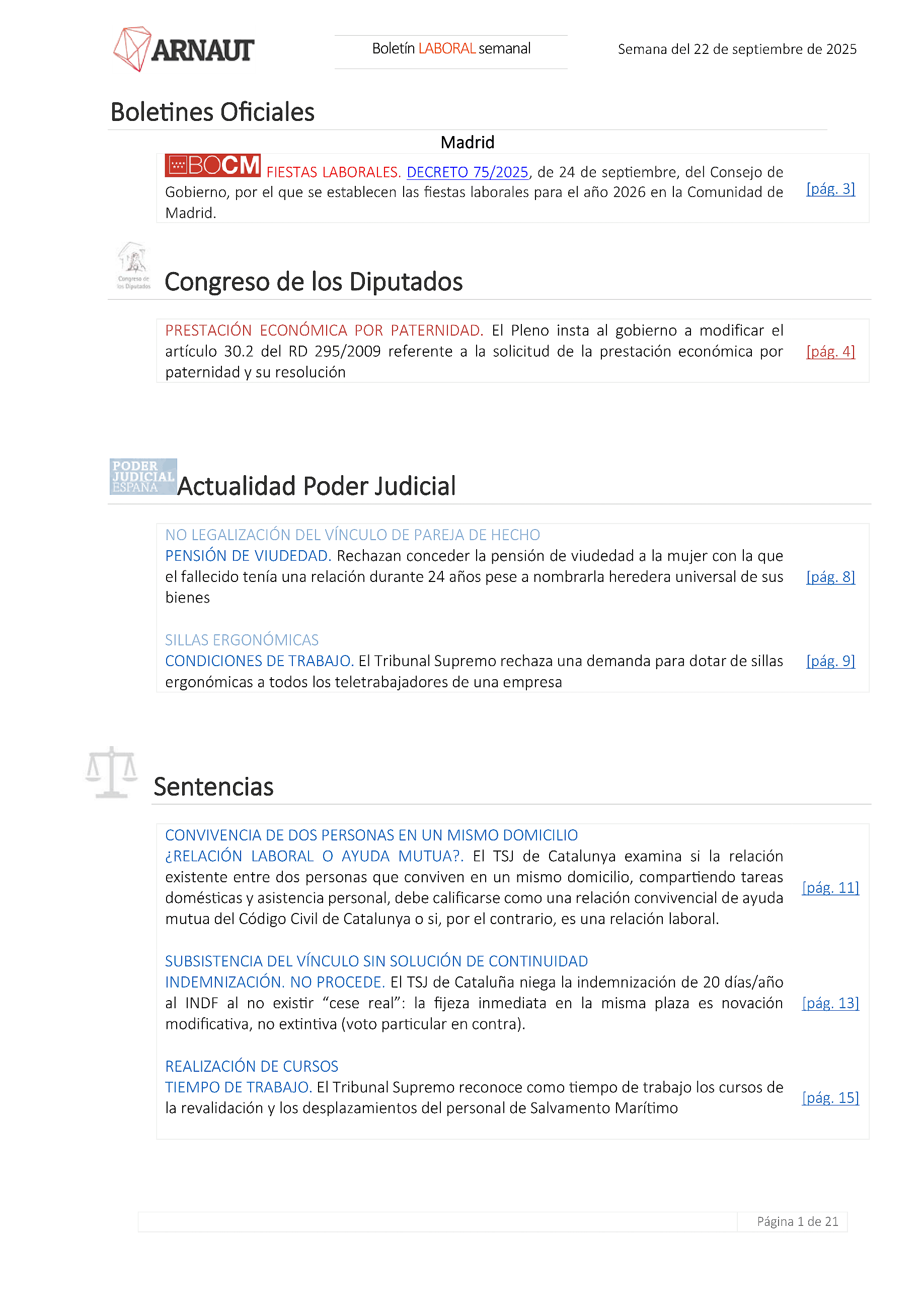 Boletín Laboral 26/09/2025